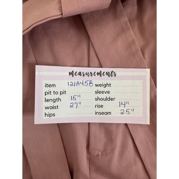 2/$30 ZARA XS Pink/Mauve High-Waisted Shorts Belted Waist & Pockets - Picture 12 of 15